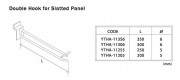 Gondola Shelving Accessories Double Hook for Slatted Pannel
